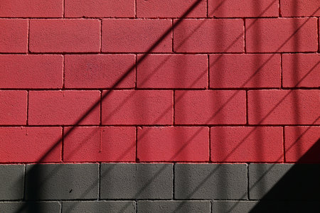 old red wall of the buildingの写真素材