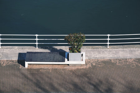 wooden benches on the street