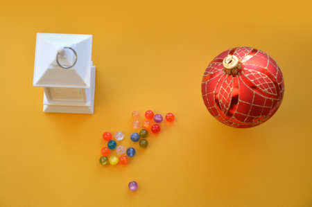 Composition of new year and christmas the toys