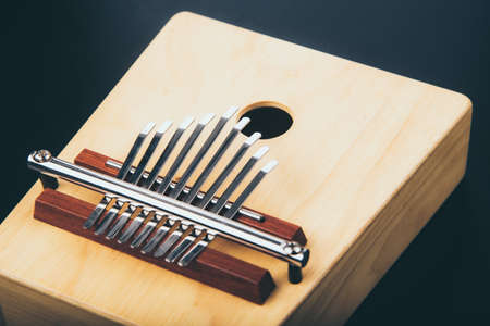 vintage acoustic Kalimba percussion music instrument, made from wooden, African traditional culture...