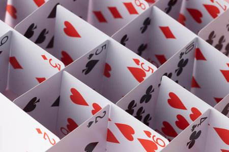 Structure made of cards backgroundの素材