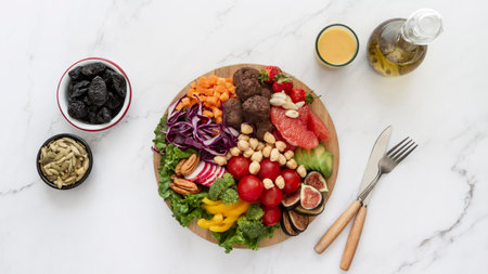 Flexitarian diet food composition backgroundの素材