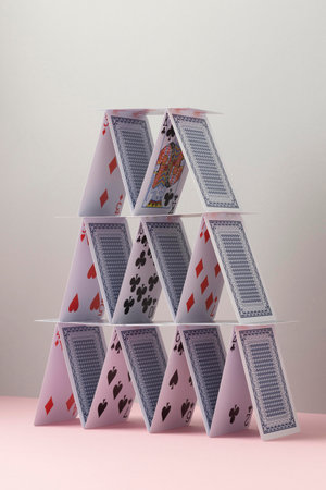 House of cards on white backgroundの素材