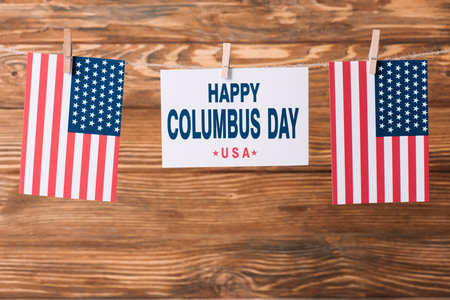 card happy columbus day inscriptionの素材