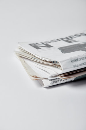 selective focus business newspapers letteringの素材