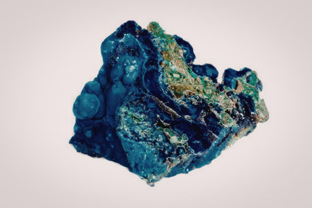 A colorful mineral specimen with vibrant blue and green hues, showcasing its unique texture and...