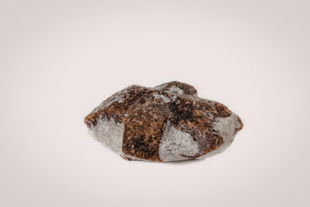 A single loaf of bread with a brown and white crust, set against a plain white background.
