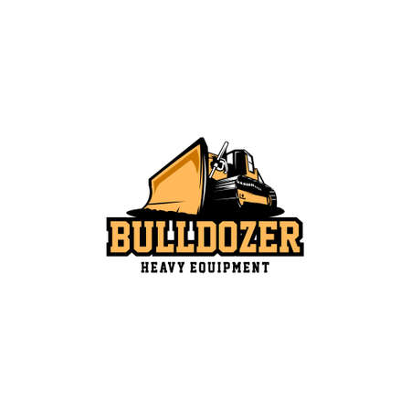 bulldozer heavy equipment logo vectorのイラスト素材