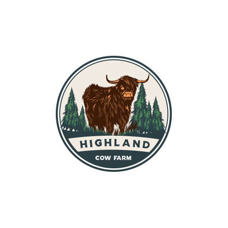 highland goat emblem llogoのイラスト素材