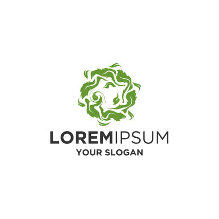 abstract liquid cannabis leaf  logo silhouetteのイラスト素材