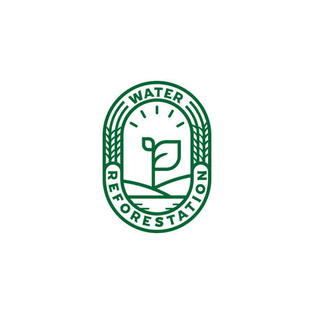 water reforestations emblem logo designsのイラスト素材