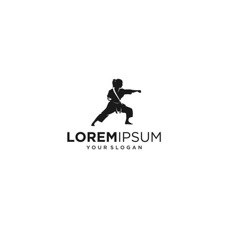 woman taekwondo player logoのイラスト素材