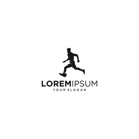 man football player logoのイラスト素材