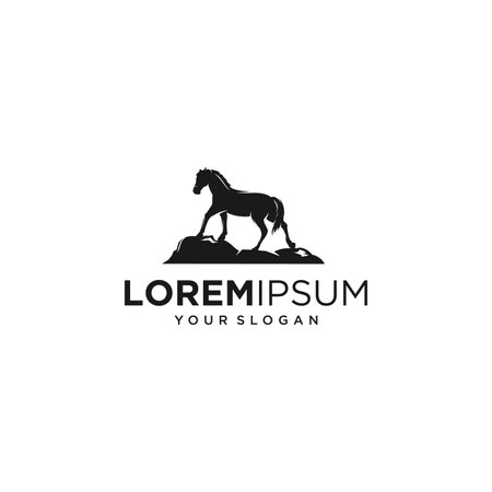 horse rock silhouette logoのイラスト素材