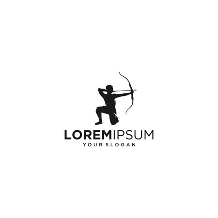man archer silhouette logo designsのイラスト素材