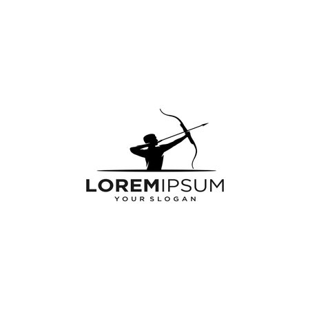 man archer silhouette logo designsのイラスト素材