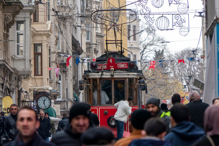 Istiklal Busy Street of Istanbul full of peopleのeditorial素材