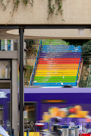 Colorful Stairs in Istanbul, Turkeyのeditorial素材