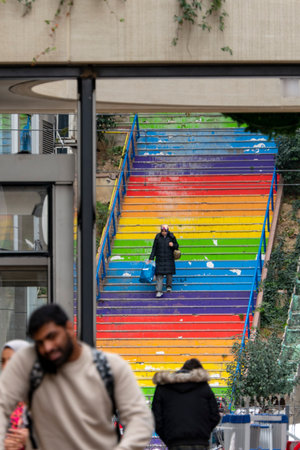 Colorful Stairs in Istanbul, Turkey