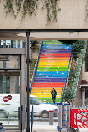 Colorful Stairs in Istanbul, Turkeyのeditorial素材