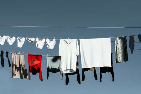 Panni stesi ad asciugareの写真素材