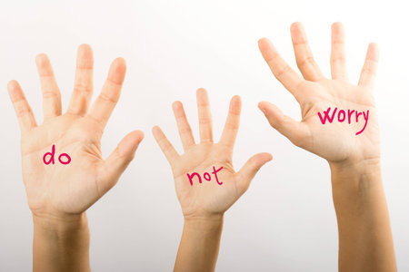 three hands with the word do not worry