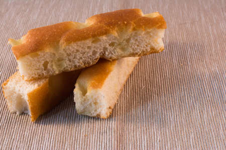 three strips of focacciaの写真素材