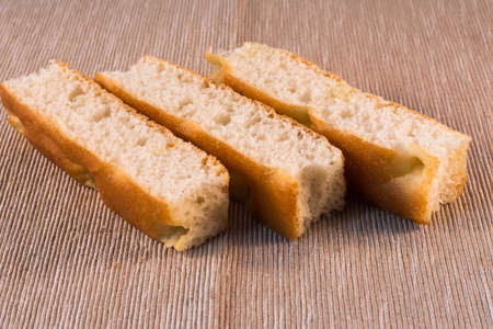 three strips of focacciaの写真素材