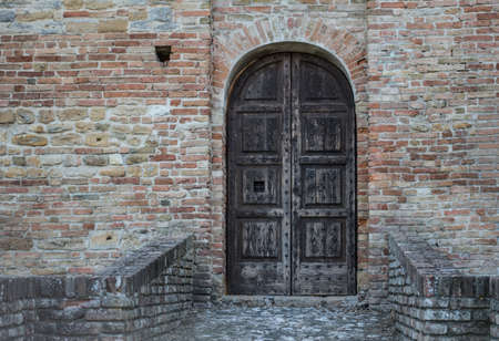 stone wall of a medieval villageの写真素材