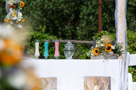 elements for wedding with sand ritualの写真素材