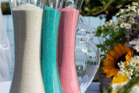 elements for wedding with sand ritualの写真素材