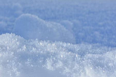detail of frozen snow crystals