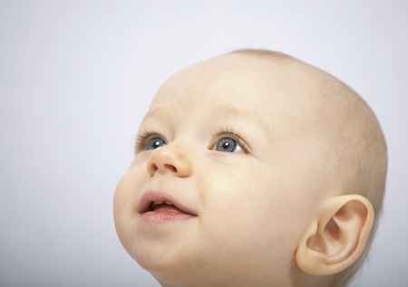 Baby face close-up. Shallow DOFの写真素材