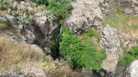 Waterfall in the mountains of Galilee, Israel. Nature landscape.の写真素材