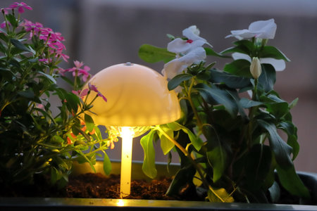 lamp and flower in the garden. Selective focus. nature.