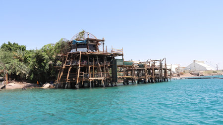 Old shipwreck on the Red Sea in Eylat, Israel.の写真素材