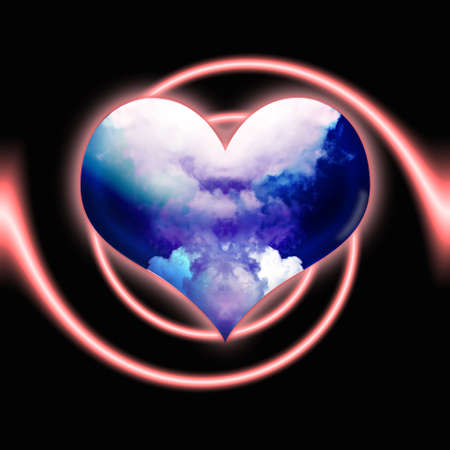 cloudy heartの写真素材