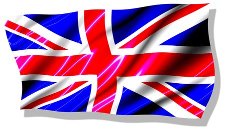 UK shiny waving flagの写真素材