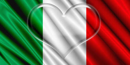Italy Flag Crystal Heartの写真素材