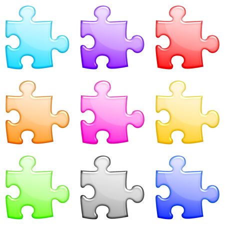 puzzle glossy icon setの写真素材