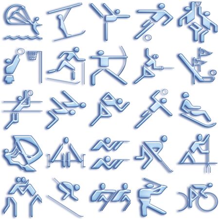 bluish sports icons setの写真素材