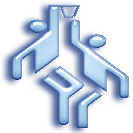 bluish basketball iconの写真素材