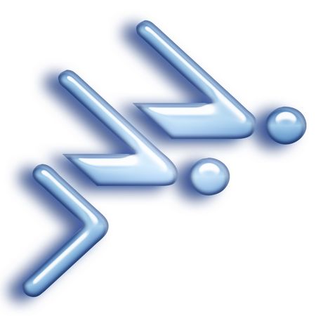 bluish swimming iconの写真素材