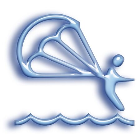 bluish parachute iconの写真素材