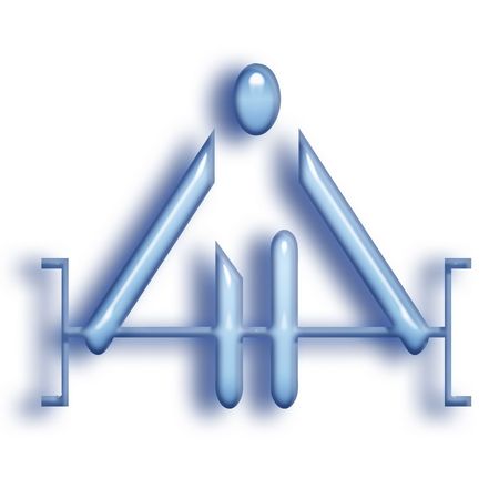 bluish weightlifting iconの写真素材