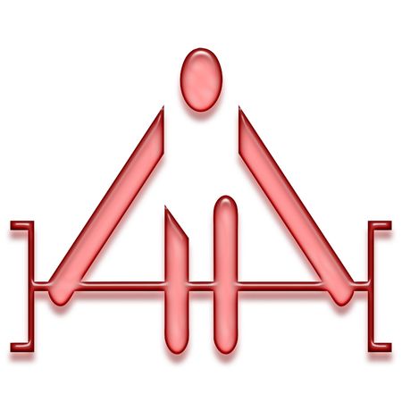 red weightlifting iconの写真素材
