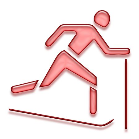 red winter sports iconの写真素材