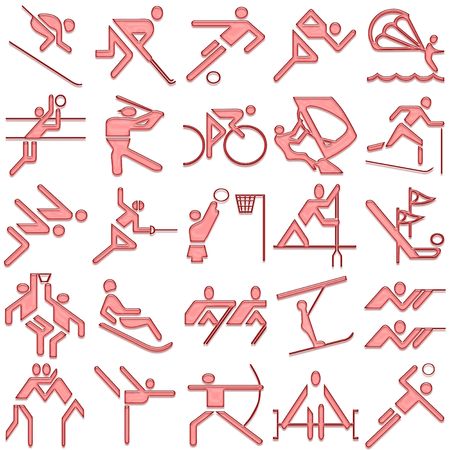 red sports icon setの写真素材