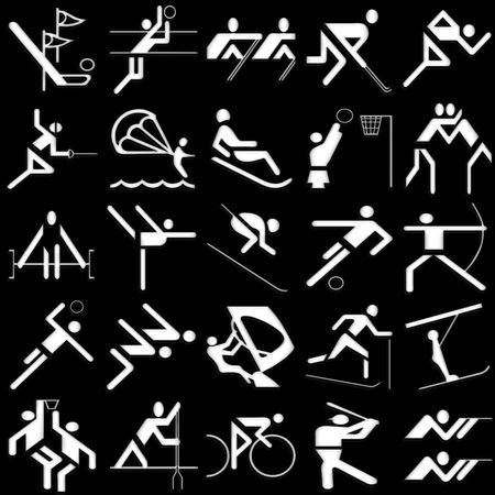 sports white icons setの写真素材