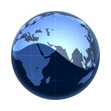 Blue WorldMap Africa to Asiaの写真素材